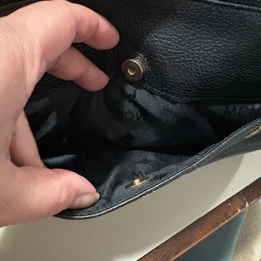 MCM Black Pebbled Leather Shoulder Bag - Picture 9 of 12